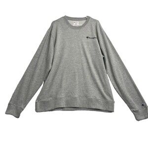 Champion Crew Neck Sweatshirt Mens Size XL Gray Cotton Blend Pull Over